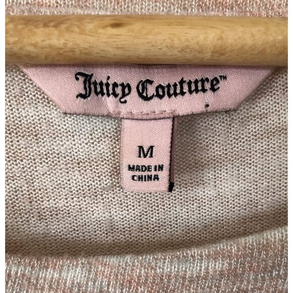 Juicy Couture Heathered Pink Sweater Top Womens M Twist Front Long Sleeve y2k - Picture 3 of 6